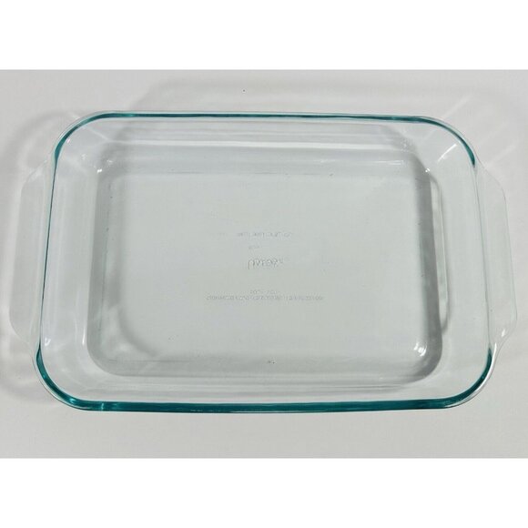 Pyrex Glass Baking Casserole Dish 3qt / 2.8L Handles #233 Clear 13x9x2 Lasagna - Picture 5 of 8